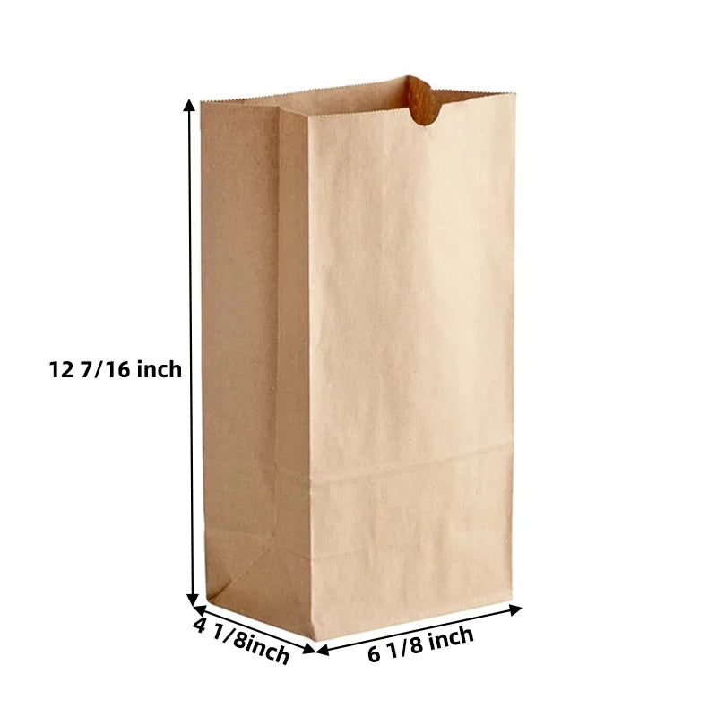 Custom Kraft Paper Bags 100% Recycled | Logo Printing | Restaurant Takeout
