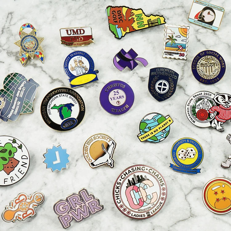 Custom Hard Enamel Lapel Pins with Logo | MOQ 50 | Gold Plated