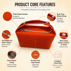 Custom 24cm Canvas Cosmetic Bag with Logo | 50 MOQ Heat Transfer & Screen Print | Bulk for Trade Shows