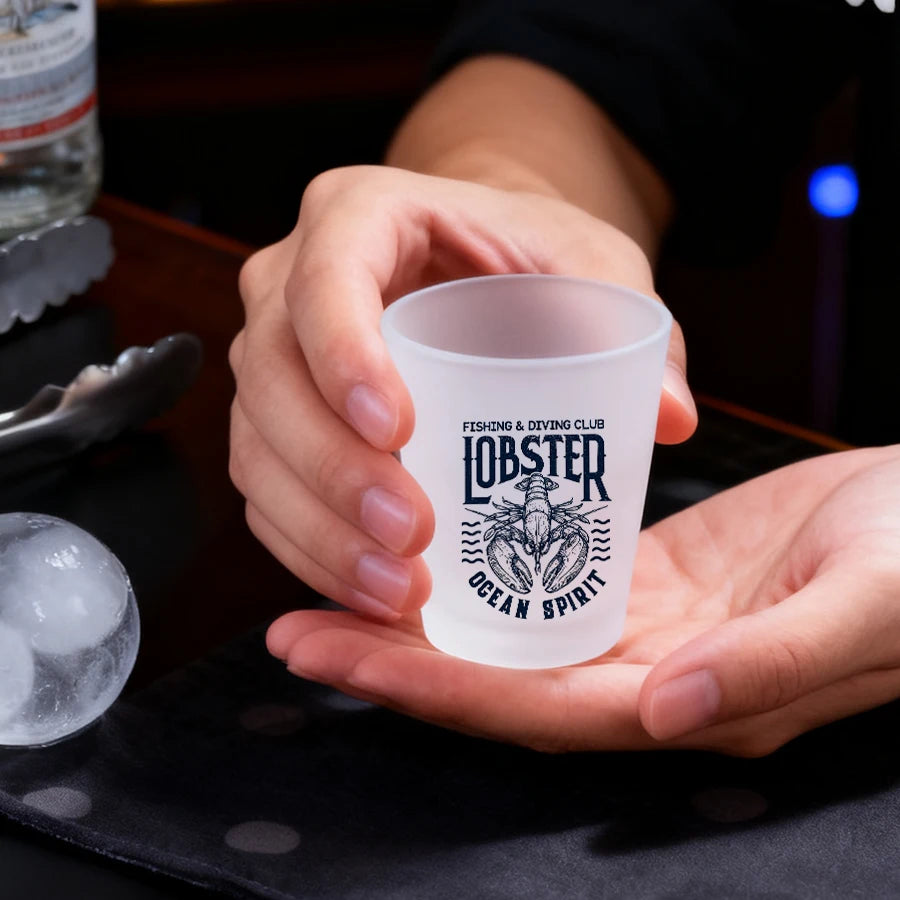 Custom 1.5oz Sublimation Shot Glass | Frosted Glass Barware | Bulk Corporate Gifts