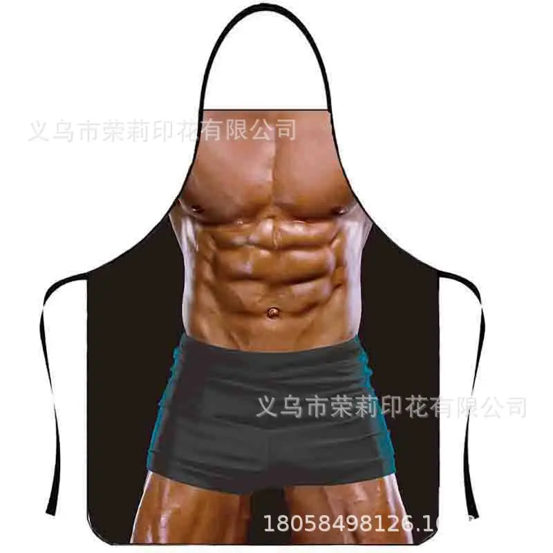 Waterproof Polyester Apron | 3D Printed Cartoon Barbecue Apron