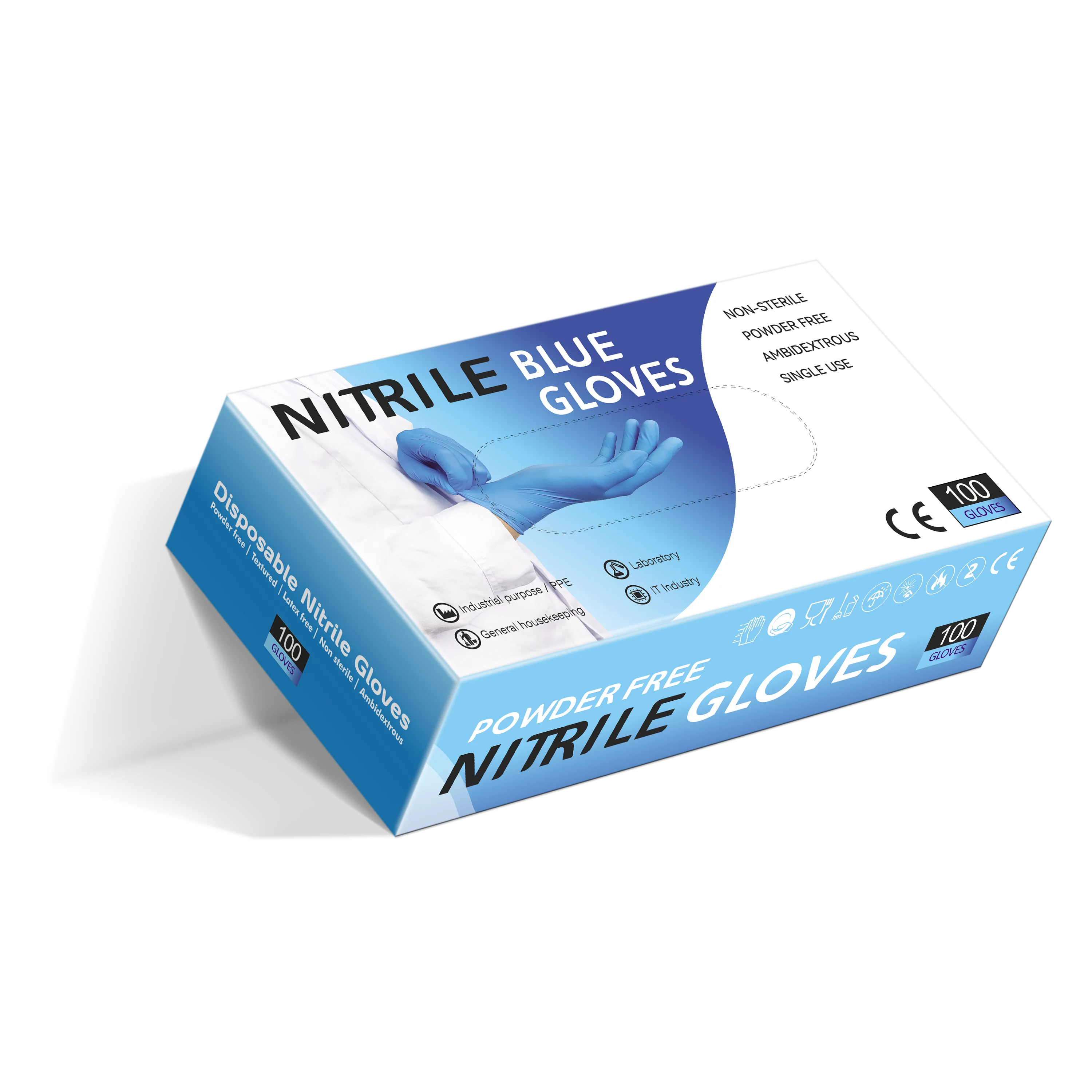 Food Grade Black Nitrile Disposable Gloves | 100 Boxes MOQ | Waterproof Oil Resistant Kitchen Gloves
