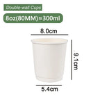 8oz Custom Printed Double Wall Paper Coffee Cups with Lids | MOQ 5000