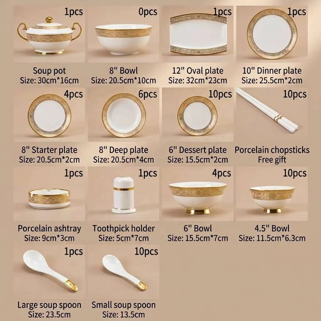 Luxury Bone China Dinnerware Set | Scratch Resistant Tableware