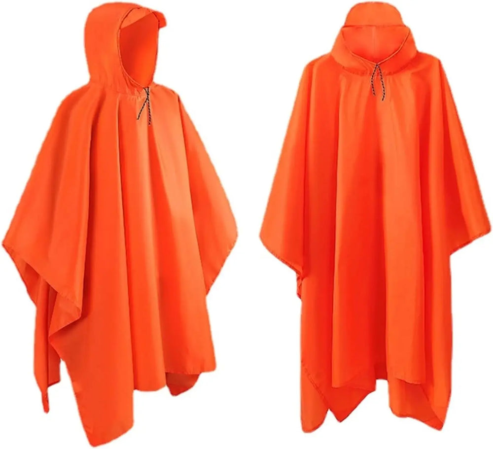 Multifunctional PVC Hooded Rain Poncho Waterproof Raincoat Outdoor Camping Hiking Climbing Recyclable Rain Gear Logo Decoration