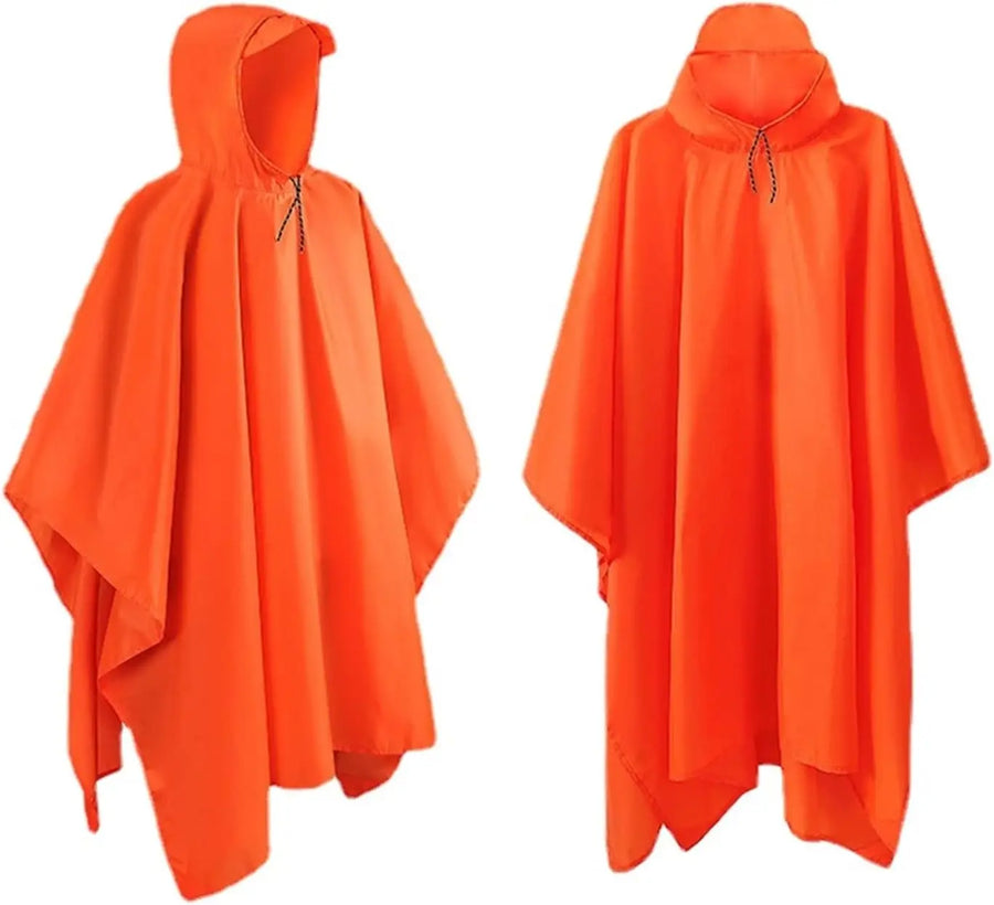 Multifunctional PVC Hooded Rain Poncho Waterproof Raincoat Outdoor Camping Hiking Climbing Recyclable Rain Gear Logo Decoration