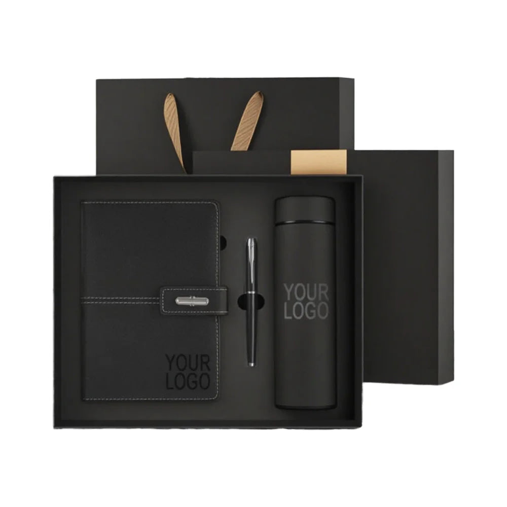 Corporate Gift Set with Logo | A5 Notebook + Bottle | 100 MOQ