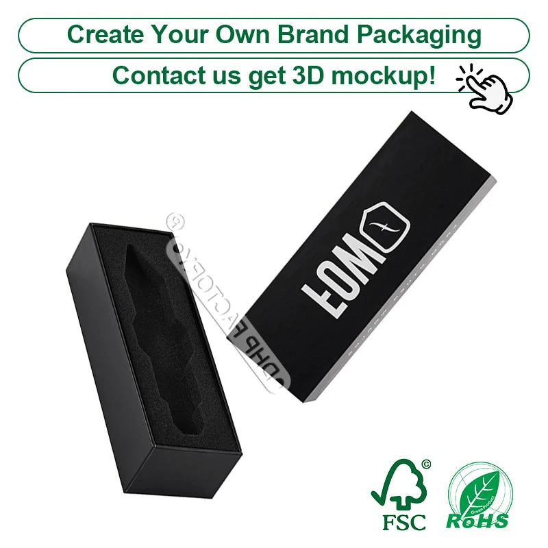 Custom Rigid Magnetic Box with Matte Black Finish | Luxury Packaging OEM Wholesale
