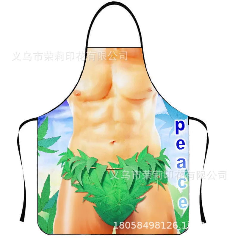 Waterproof Polyester Apron | 3D Printed Cartoon Barbecue Apron