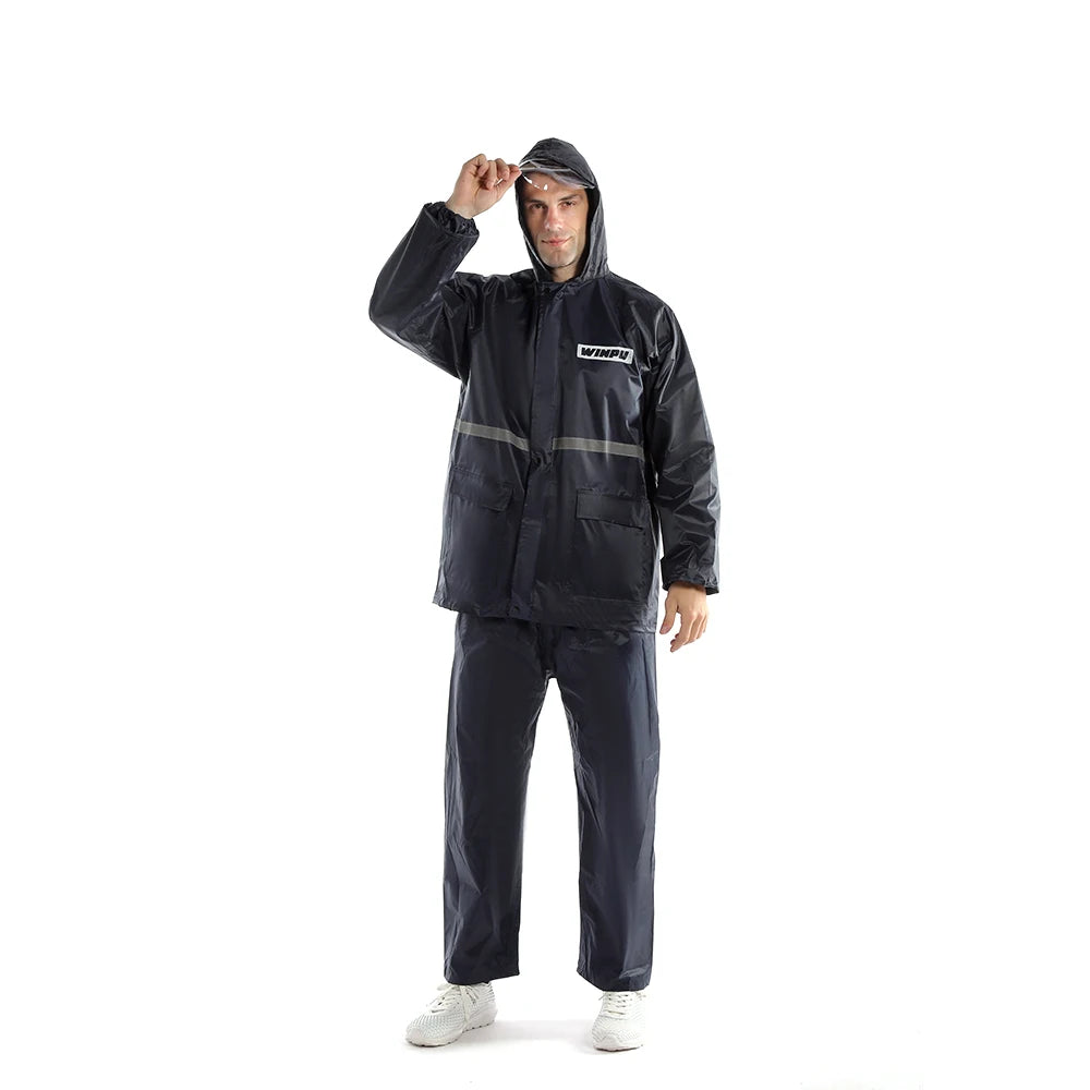 Custom Rainsuit with Pants 170T Polyester PVC | Waterproof Outdoor Rainwear for Camping & Tours | Bulk Wholesale