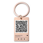 Custom Stainless Steel QR Code Keychain 500pcs MOQ | 6-Color Letterpress | Spotify Music Keyring