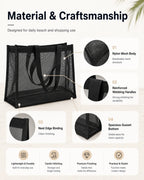 Custom Nylon Mesh Beach Tote with Logo | Reusable Bulk