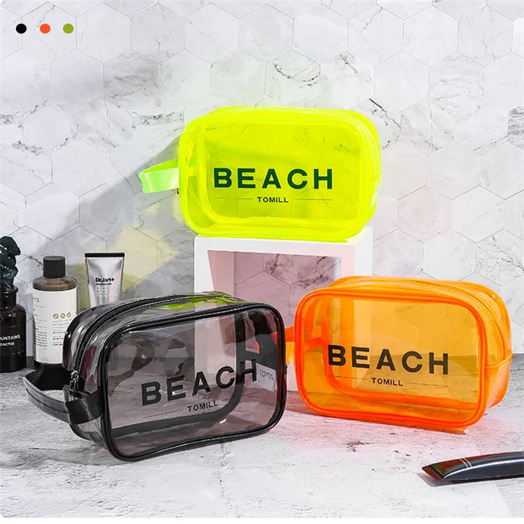 Custom PVC Cosmetic Bag with Logo | Wholesale Waterproof Travel Makeup Pouch