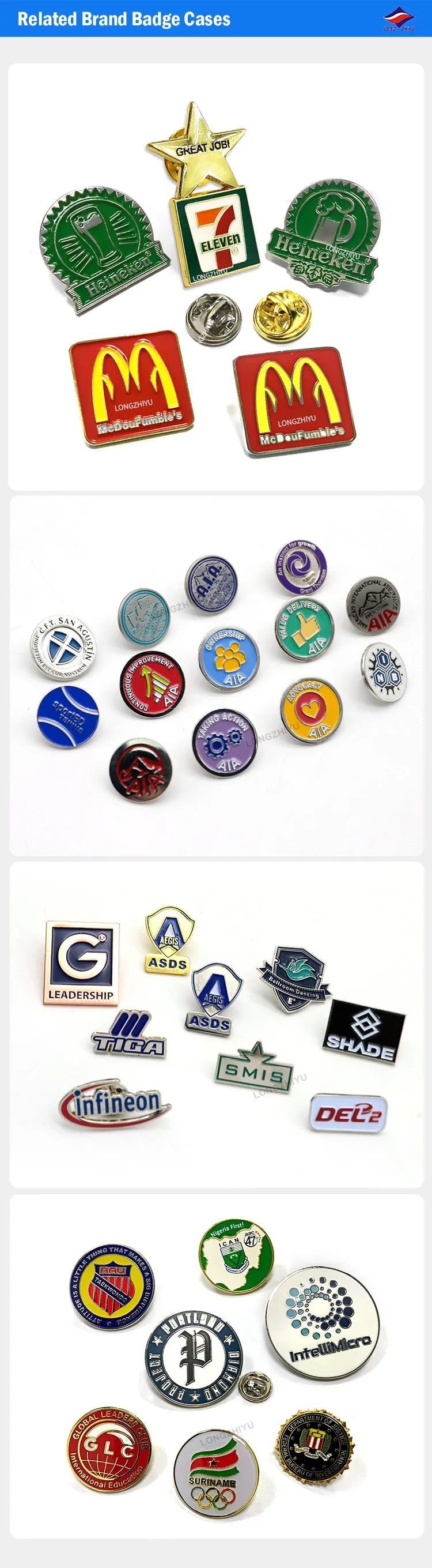 Custom Metal Lapel Pins with Logo | Wholesale Badges MOQ 100