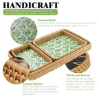 Custom Rattan Trays with Logo – Mother of Pearl Inlay, 5 MOQ