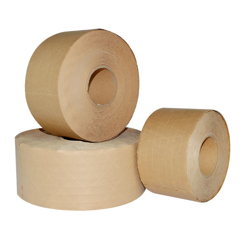 Custom Reinforced Kraft Packing Tape with Logo | 500 MOQ, Fiberglass, High Strength
