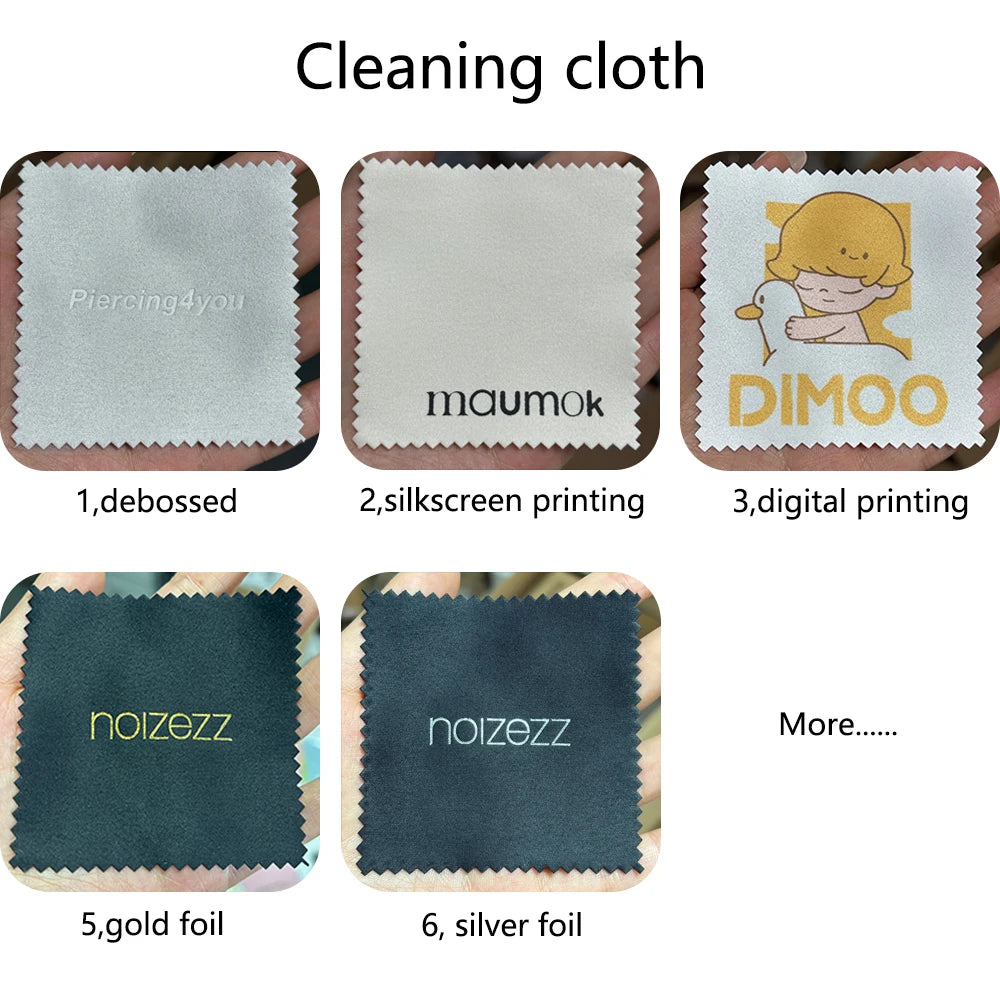 Custom Microfiber Suede Jewelry Cleaning Cloth with Logo | MOQ 100