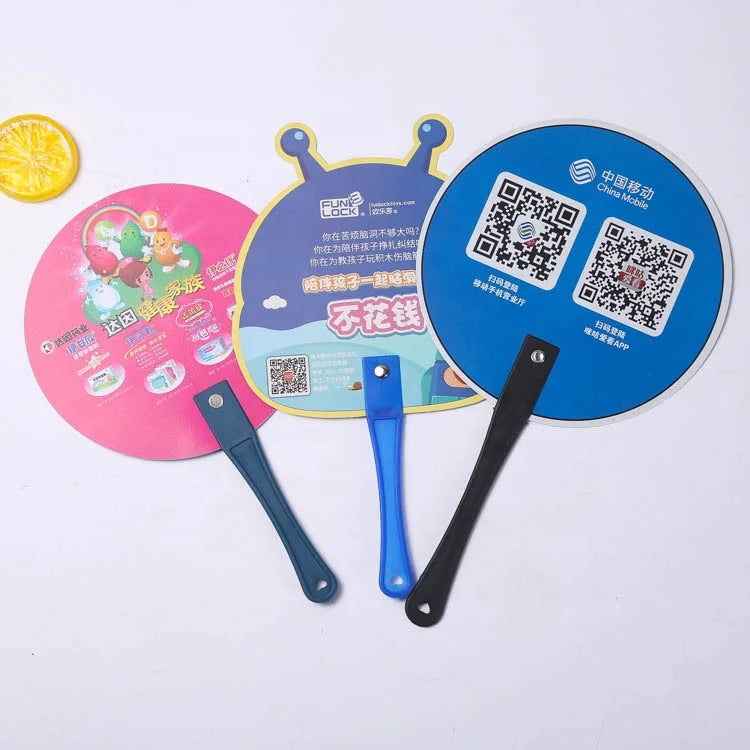 Custom Logo Printed PP Plastic Advertising Hand Fan | Bulk MOQ