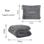 Custom Travel Pillow Blankets with Logo – 2-in-1, 300 MOQ