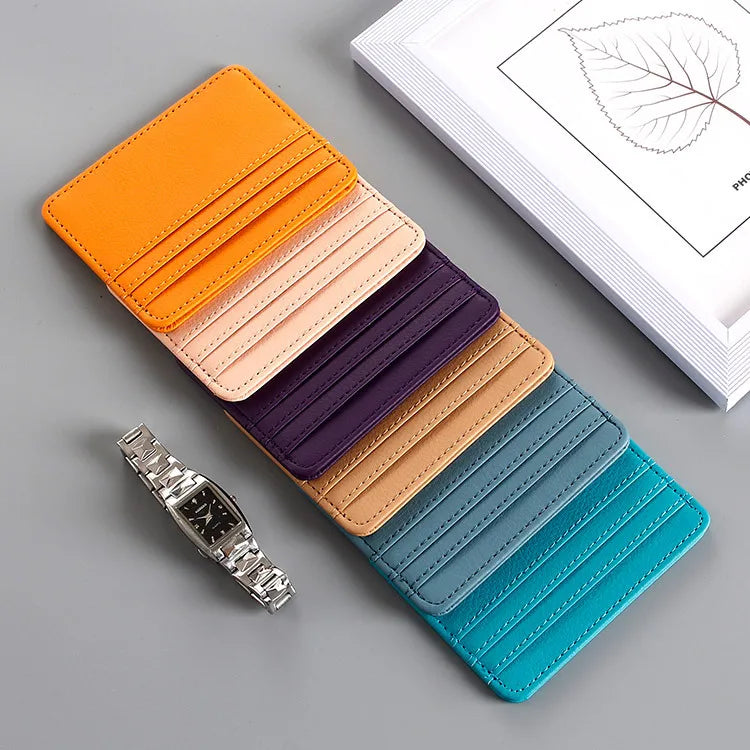 Custom Slim PU Leather Cardholder – Personalized Credit Card Holder With Logo Printing
