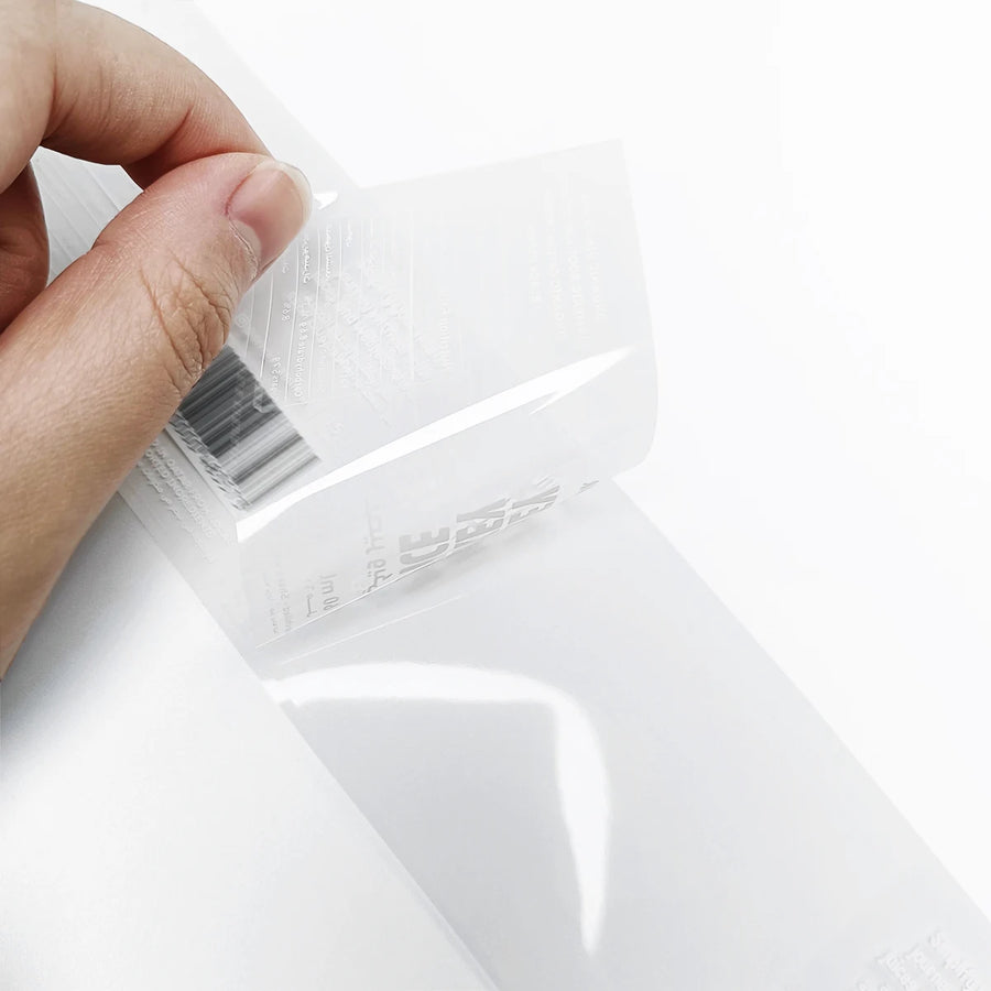 Eco-Friendly Transparent Labels | 500 Pcs MOQ, Food-Grade | Vinyl