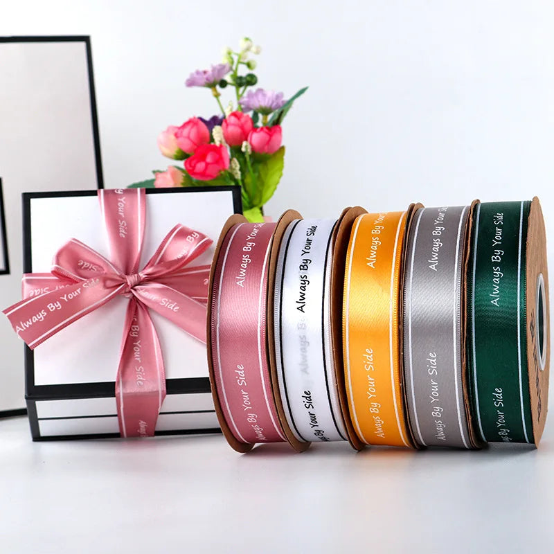 Custom Gold Stamped Ribbon | Satin | MOQ 100 Yards