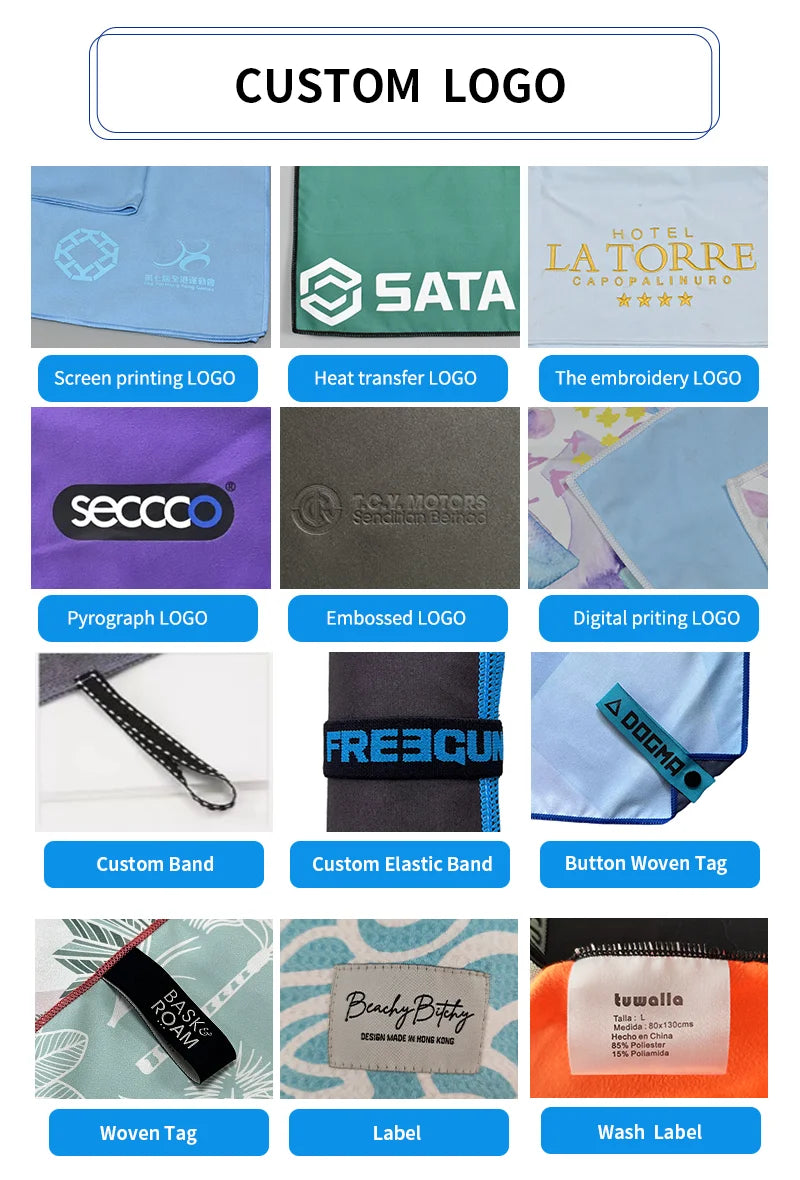 Custom Microfiber Gym Towel with Logo | 50 Pcs MOQ | 200gsm Quick-Dry Towel