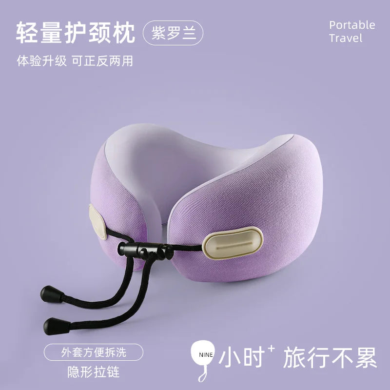Foldable Memory Foam U-Shaped Neck Pillow for Travel & Car Use