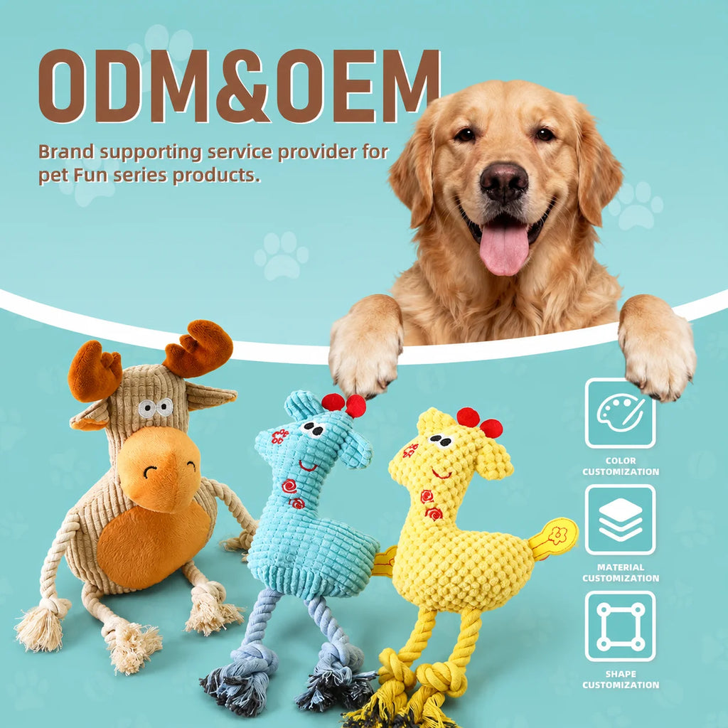 Custom No Stuffing Plush Dog Toy | Reinforced Stitching | OEM ODM Wholesale
