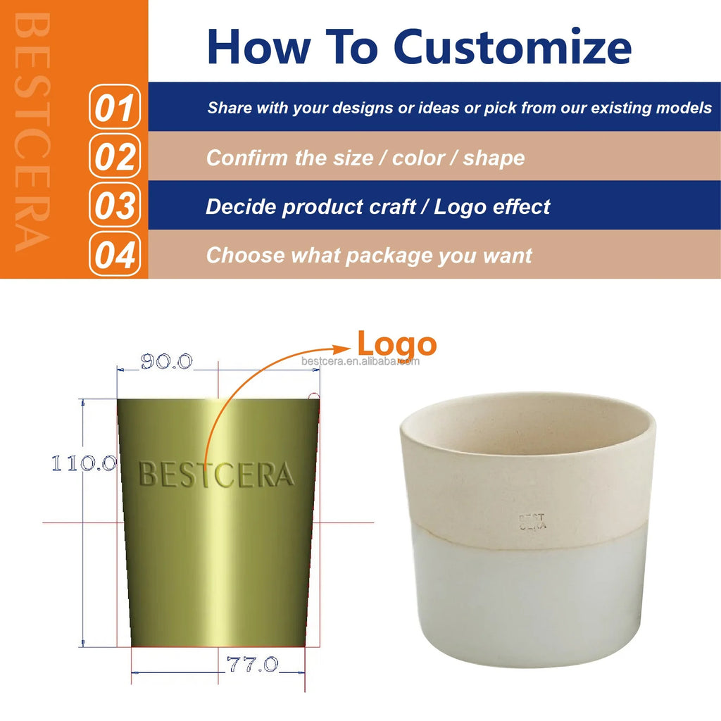 Custom Ceramic Candle Jars 5oz | Matt Porcelain with Logo MOQ 500