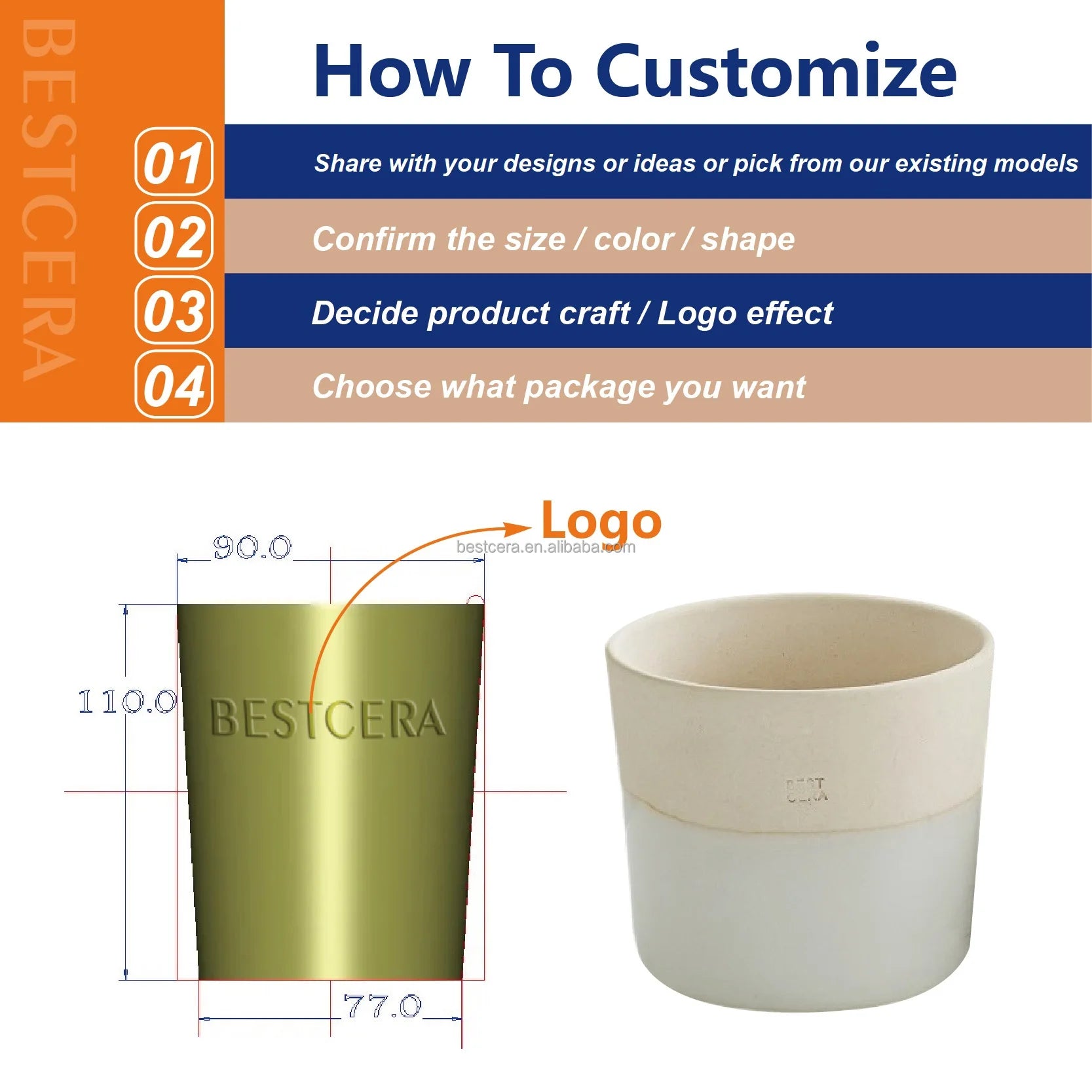 Custom Ceramic Candle Jars 5oz | Matt Porcelain with Logo MOQ 500