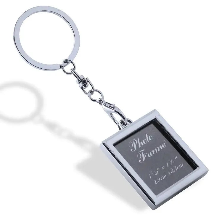 Custom Zinc Alloy Photo Keychain 100pcs MOQ | Silk Screen 7 Colors | Interchangeable Picture Frame