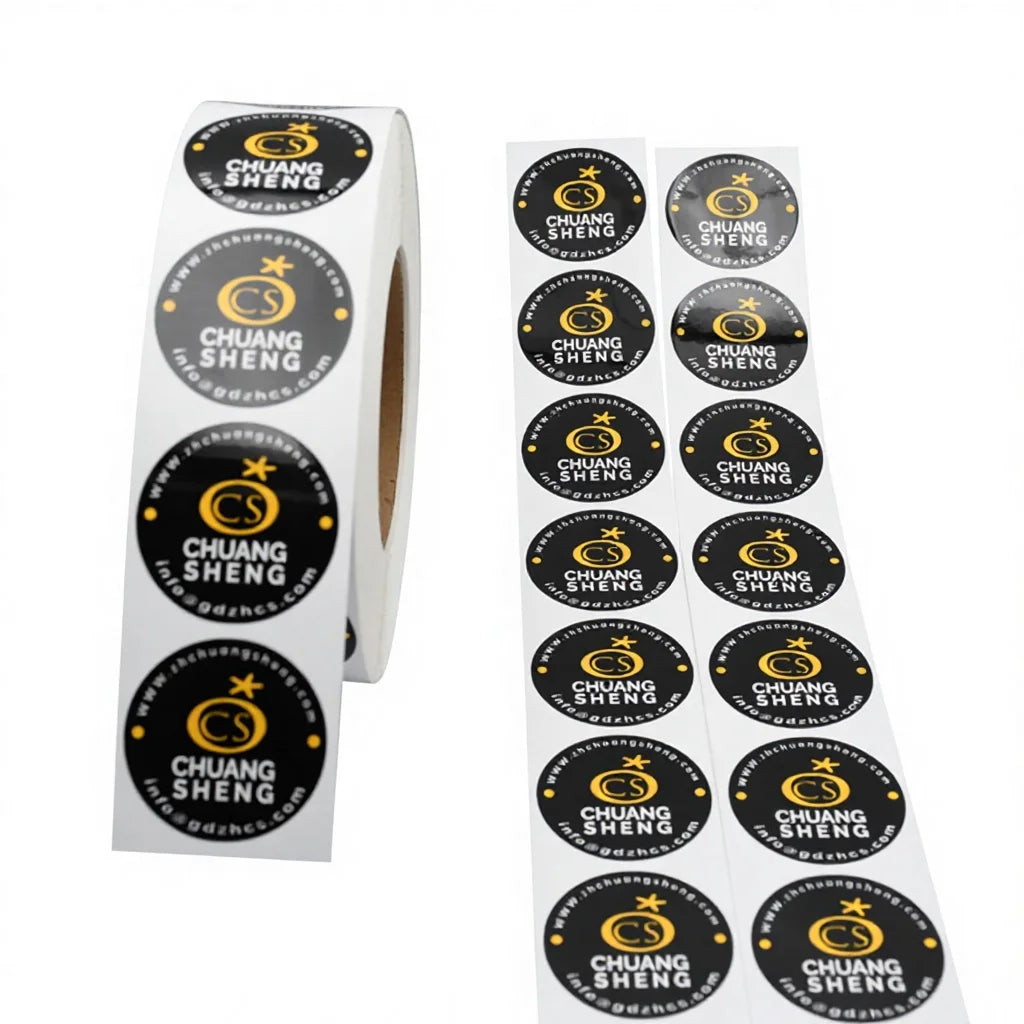 Custom Round Label Stickers with Logo | Waterproof PVC Bulk MOQ 100