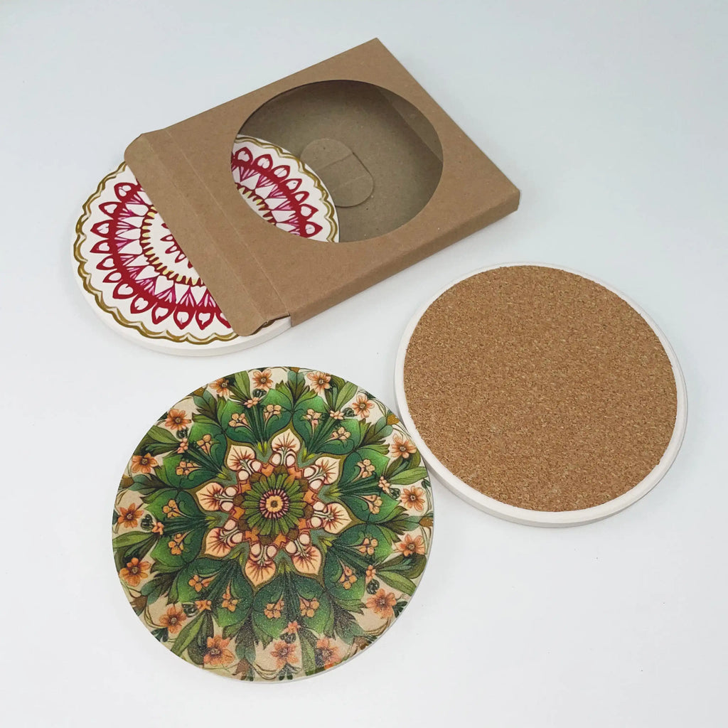 Custom Ceramic Coasters with Cork Base | Sublimation Print MOQ 100