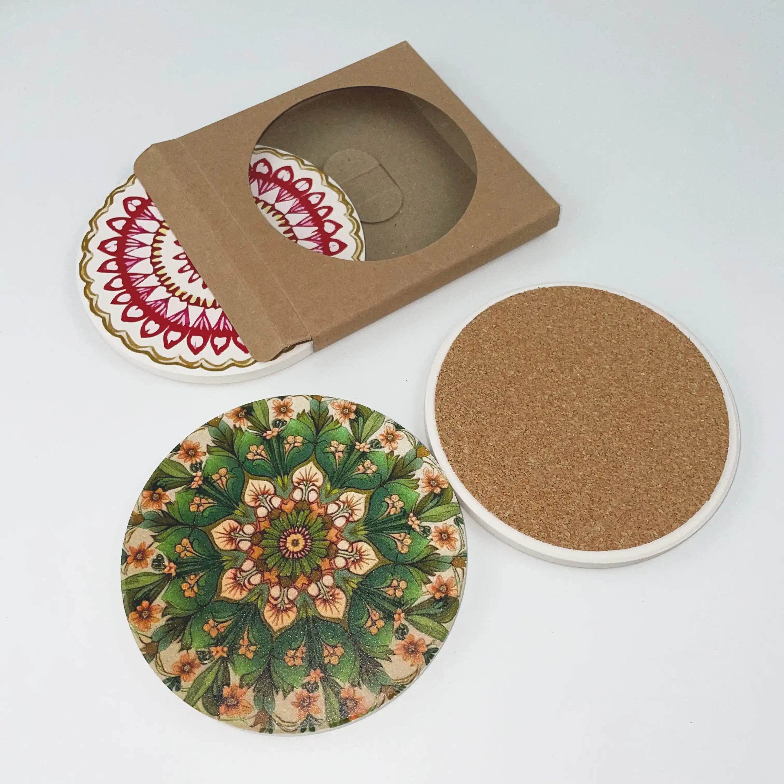 Custom Ceramic Coasters with Cork Base | Sublimation Print MOQ 100