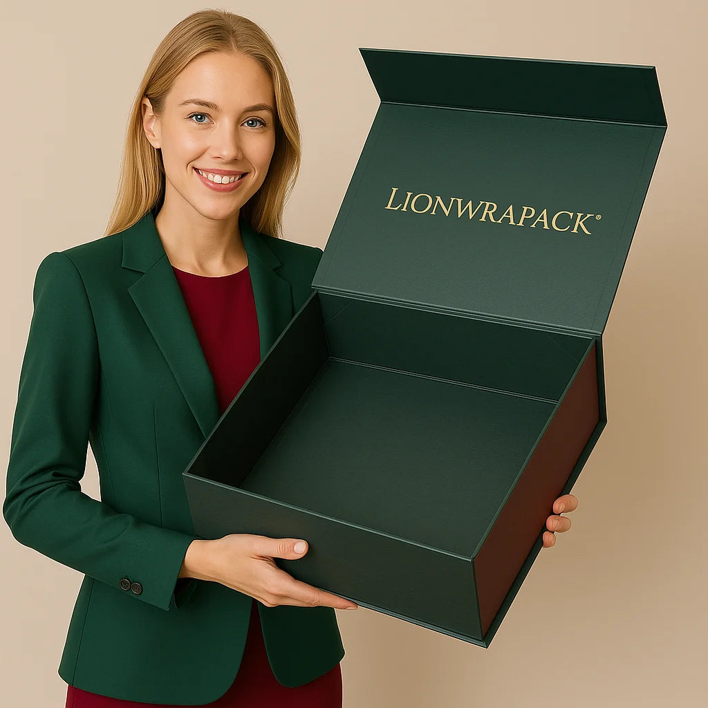 Custom 500-Piece Folding Box with Foil Stamping | Eco-Friendly Recycled Paperboard Packaging for Garments & Gifts