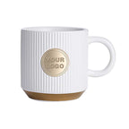 Custom Logo Ribbed Ceramic Mug - Premium Textured Coffee Cup