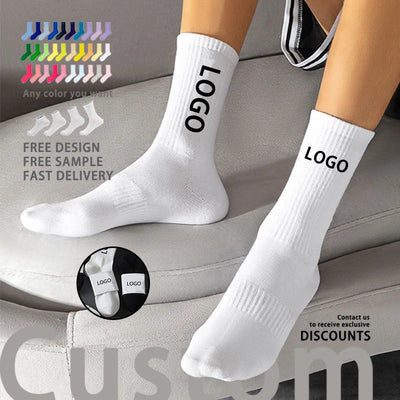Custom Embroidered Cotton Socks | No MOQ & 7-Day Lead Time | Crew/Ankle/Knee/Tube | Team Sports