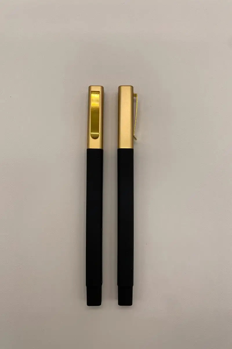 Custom Luxury Gold Clip Pen | Rubber Grip | 100pc MOQ | Hotel Promo