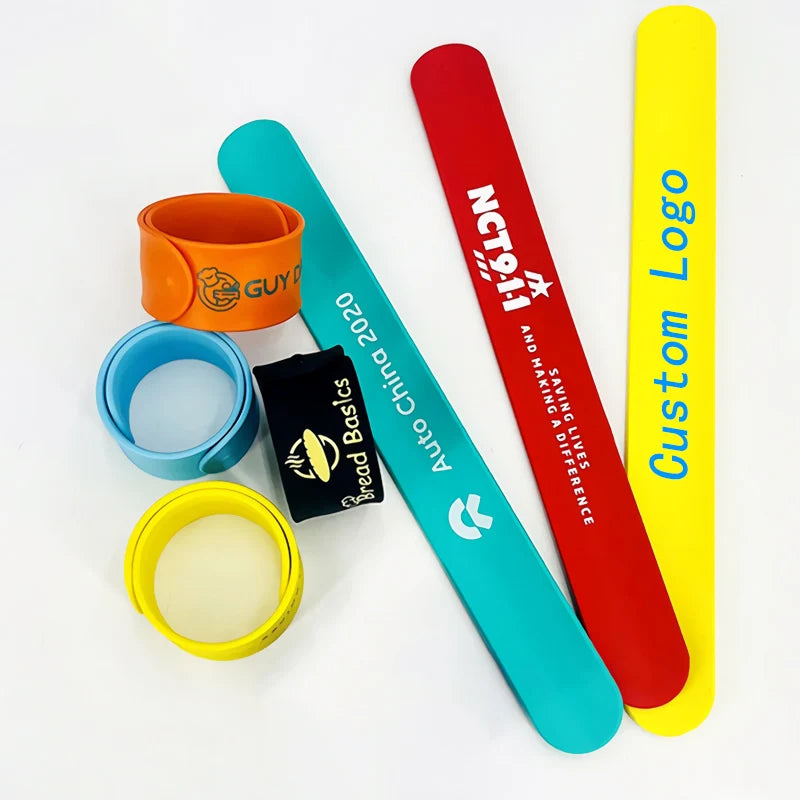 Custom Slap Bracelets with Logo | Bulk Wholesale PVC