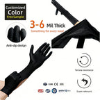 510K Certified Nitrile Gloves 9" Black | Medical Food Tattoo Safety | Bulk Wholesale