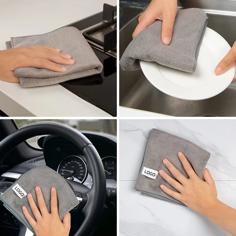 Customized Absorbent Microfiber Kitchen Cloth for Logo Printing