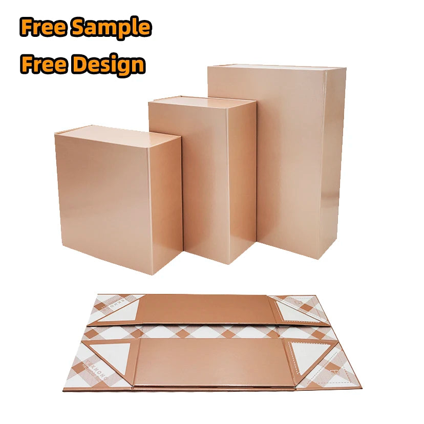 Custom Magnetic Folding Gift Boxes: 2 MOQ, 10-Day Lead, Recyclable | Shoe & Gift Packaging