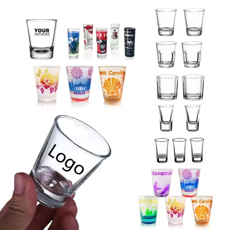 Custom Shot Glasses 50ml with Logo | Sublimation Printing | Bulk Corporate Gifts
