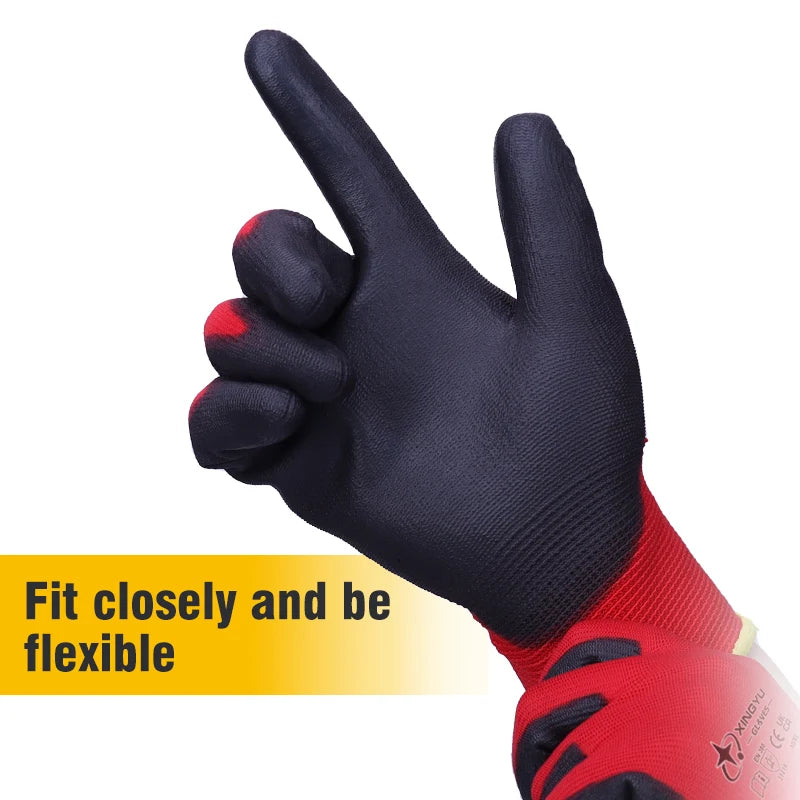 Custom EN388 Work Gloves with Logo – 13 Gauge Cut-Resistant Gloves for Industrial Safety