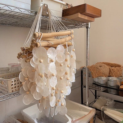 Custom Capiz Shell Wind Chimes: 5 MOQ, 8-Day Lead, Handmade | Memorial Garden Decor
