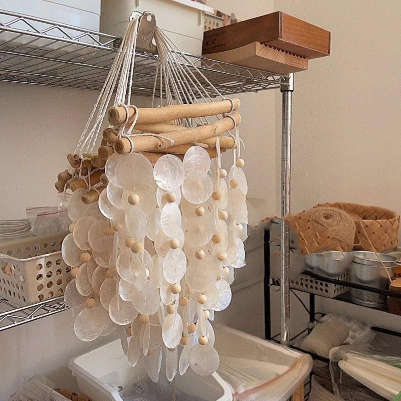 Custom Capiz Shell Wind Chimes: 5 MOQ, 8-Day Lead, Handmade | Memorial Garden Decor