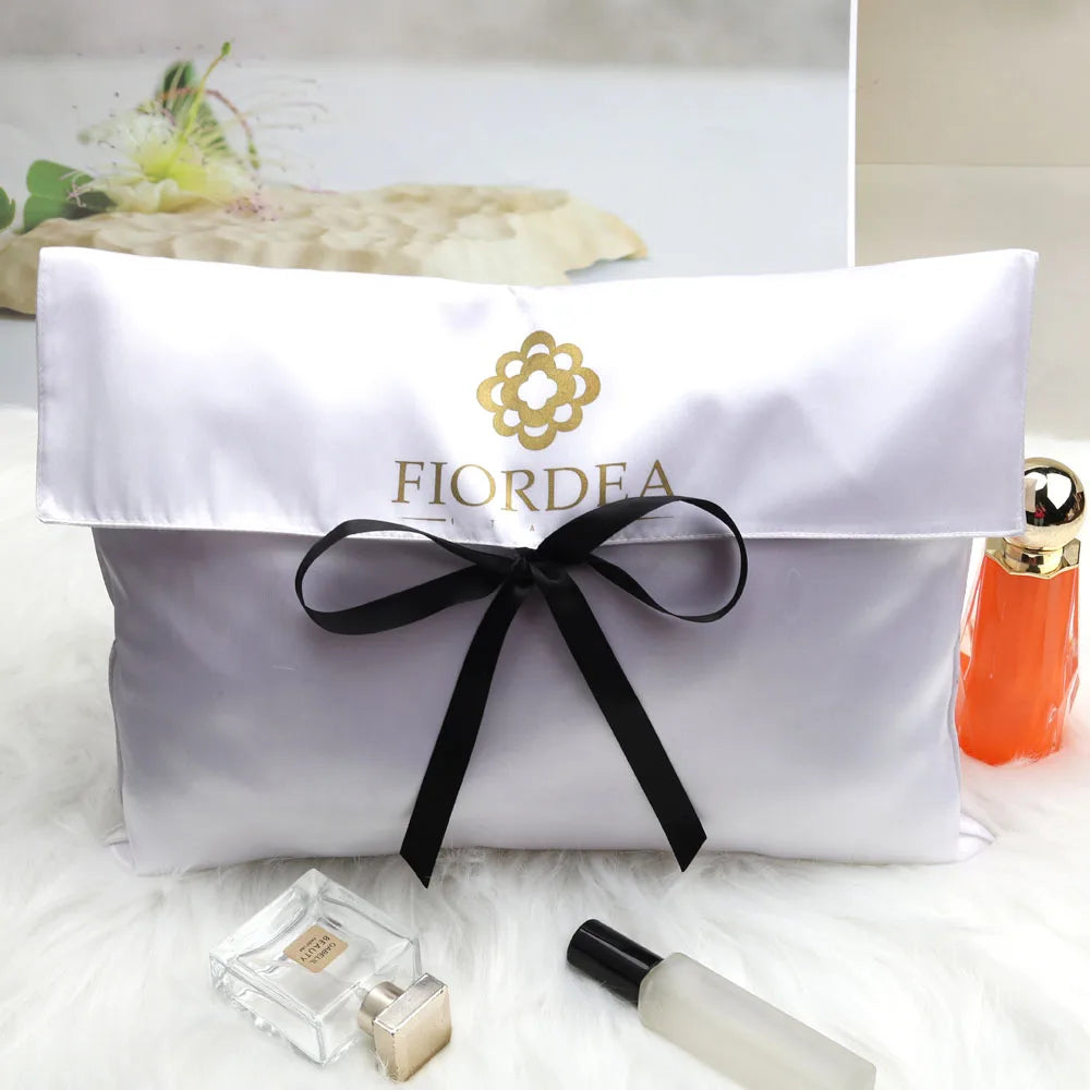 Custom Satin Drawstring Bags with Logo — 120-250 GSM for Cosmetic & Gift Packaging