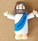 Mini Jesus Figurines | Hand-Painted Religious Figures | Bulk Baptism Gifts
