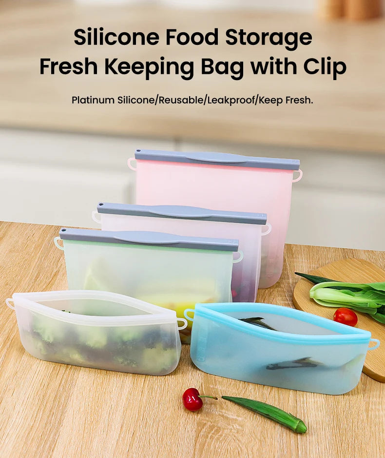 Custom Platinum Silicone Food Bags with Logo | LFGB FDA Certified